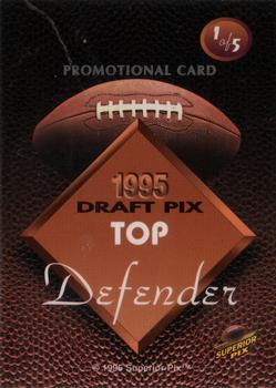 1995 Superior Pix - Top Defender Promos #1 Kevin Carter Back