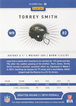 2012 Panini Totally Certified #5 Torrey Smith Back