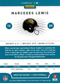 2012 Panini Totally Certified #16 Marcedes Lewis Back