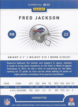 2012 Panini Totally Certified #20 Fred Jackson Back