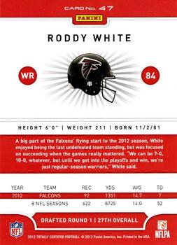 2012 Panini Totally Certified #47 Roddy White Back
