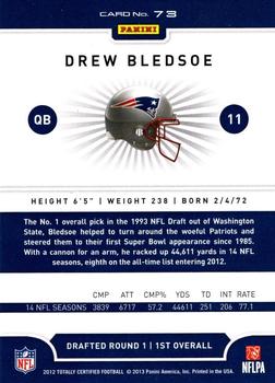 2012 Panini Totally Certified #73 Drew Bledsoe Back