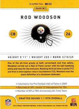 2012 Panini Totally Certified #80 Rod Woodson Back