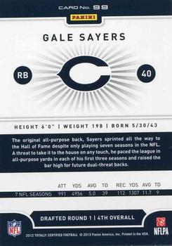 2012 Panini Totally Certified #99 Gale Sayers Back