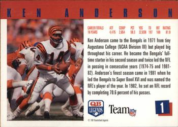 1991 Quarterback Legends #1 Ken Anderson Back