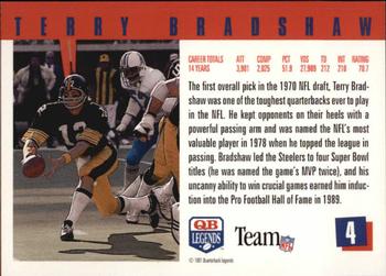 1991 Quarterback Legends #4 Terry Bradshaw Back