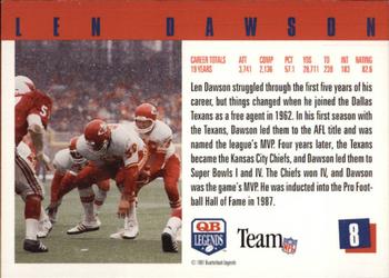 1991 Quarterback Legends #8 Len Dawson Back