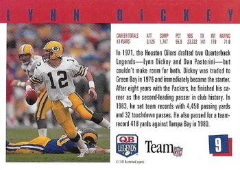 1991 Quarterback Legends #9 Lynn Dickey Back