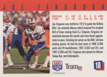 1991 Quarterback Legends #10 Joe Ferguson Back