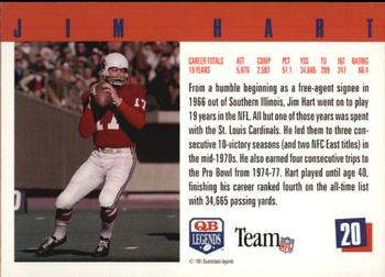 1991 Quarterback Legends #20 Jim Hart Back