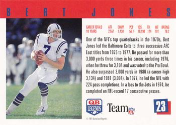 1991 Quarterback Legends #23 Bert Jones Back