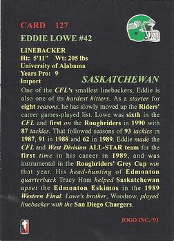 1991 JOGO #127 Eddie Lowe Back