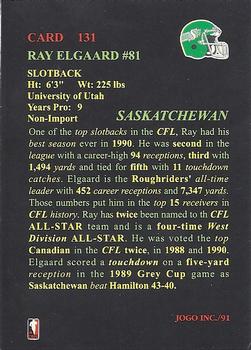 1991 JOGO #131 Ray Elgaard Back