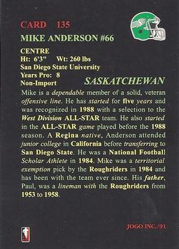 1991 JOGO #135 Mike Anderson Back