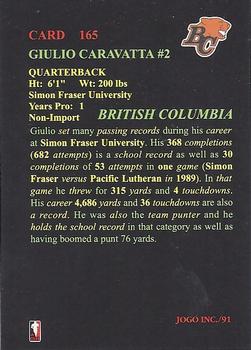 1991 JOGO #165 Giulio Caravatta Back