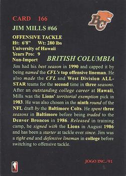 1991 JOGO #166 Jim Mills Back