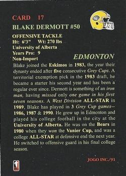 1991 JOGO #17 Blake Dermott Back