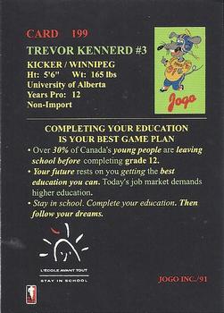 1991 JOGO #199 Trevor Kennerd Back