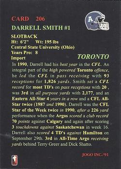 1991 JOGO #206 Darrell Smith Back