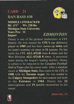 1991 JOGO #21 Dan Bass Back