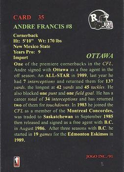 1991 JOGO #35 Andre Francis Back