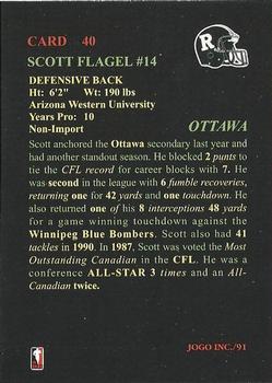 1991 JOGO #40 Scott Flagel Back