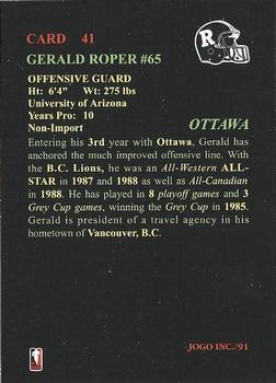 1991 JOGO #41 Gerald Roper Back