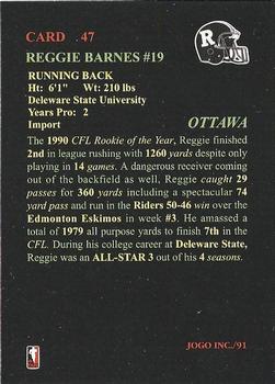 1991 JOGO #47 Reggie Barnes Back