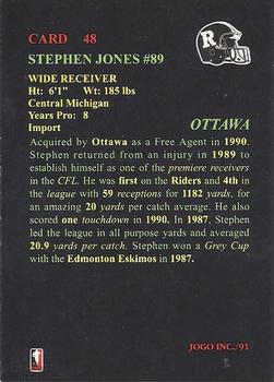 1991 JOGO #48 Stephen Jones Back