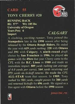 1991 JOGO #55 Tony Cherry Back