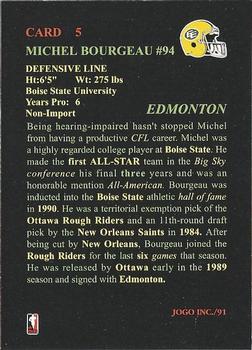 1991 JOGO #5 Michel Bourgeau Back