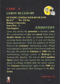 1991 JOGO #6 Leroy Blugh Back