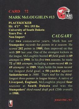 1991 JOGO #72 Mark McLoughlin Back