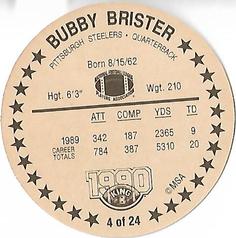 1990 King B Discs #4 Bubby Brister Back