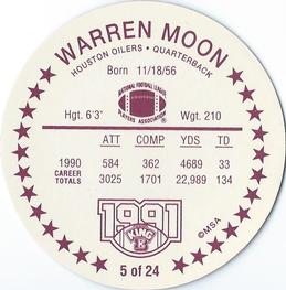 1991 King B Discs #5 Warren Moon Back