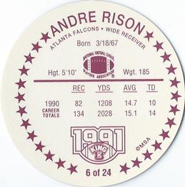 1991 King B Discs #6 Andre Rison Back