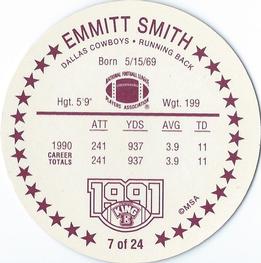 1991 King B Discs #7 Emmitt Smith Back