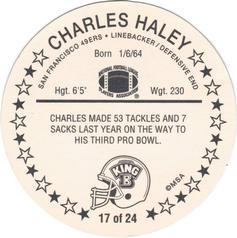 1992 King B Discs #17 Charles Haley Back