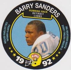 1992 King B Discs #20 Barry Sanders Front