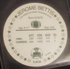 1994 King B Discs #2 Jerome Bettis Back