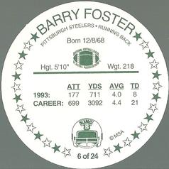 1994 King B Discs #6 Barry Foster Back