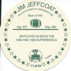1994 King B Discs #11 Jim Jeffcoat Back