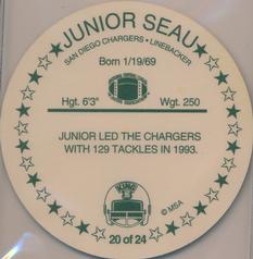 1994 King B Discs #20 Junior Seau Back