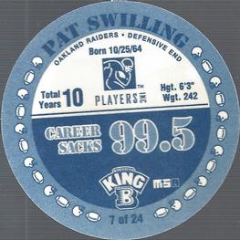 1996 King B Discs #7 Pat Swilling Back