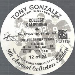1997 King B Discs #12 Tony Gonzalez Back