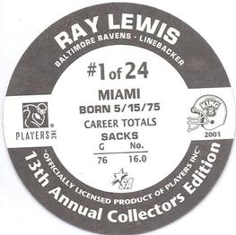 2001 King B Discs #1 Ray Lewis Back