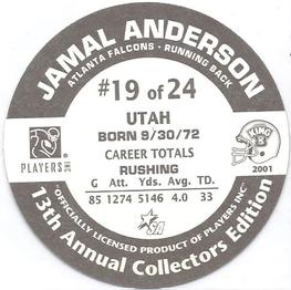 2001 King B Discs #19 Jamal Anderson Back
