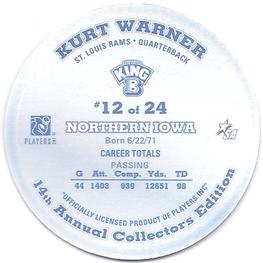 2002 King B Discs #12 Kurt Warner Back