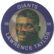 1984 7-Eleven Super Star Sports Coins: East Region #II D Lawrence Taylor Front