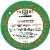 1984 7-Eleven Super Star Sports Coins: East Region #III D Mark Gastineau Back